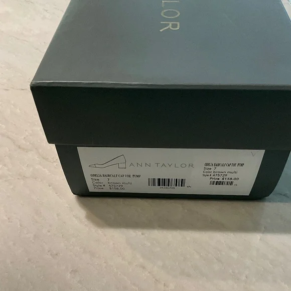 Ann Taylor Odelia Haircalf Cap Toe Pump Leopard Size 7 - Picture 4 of 8